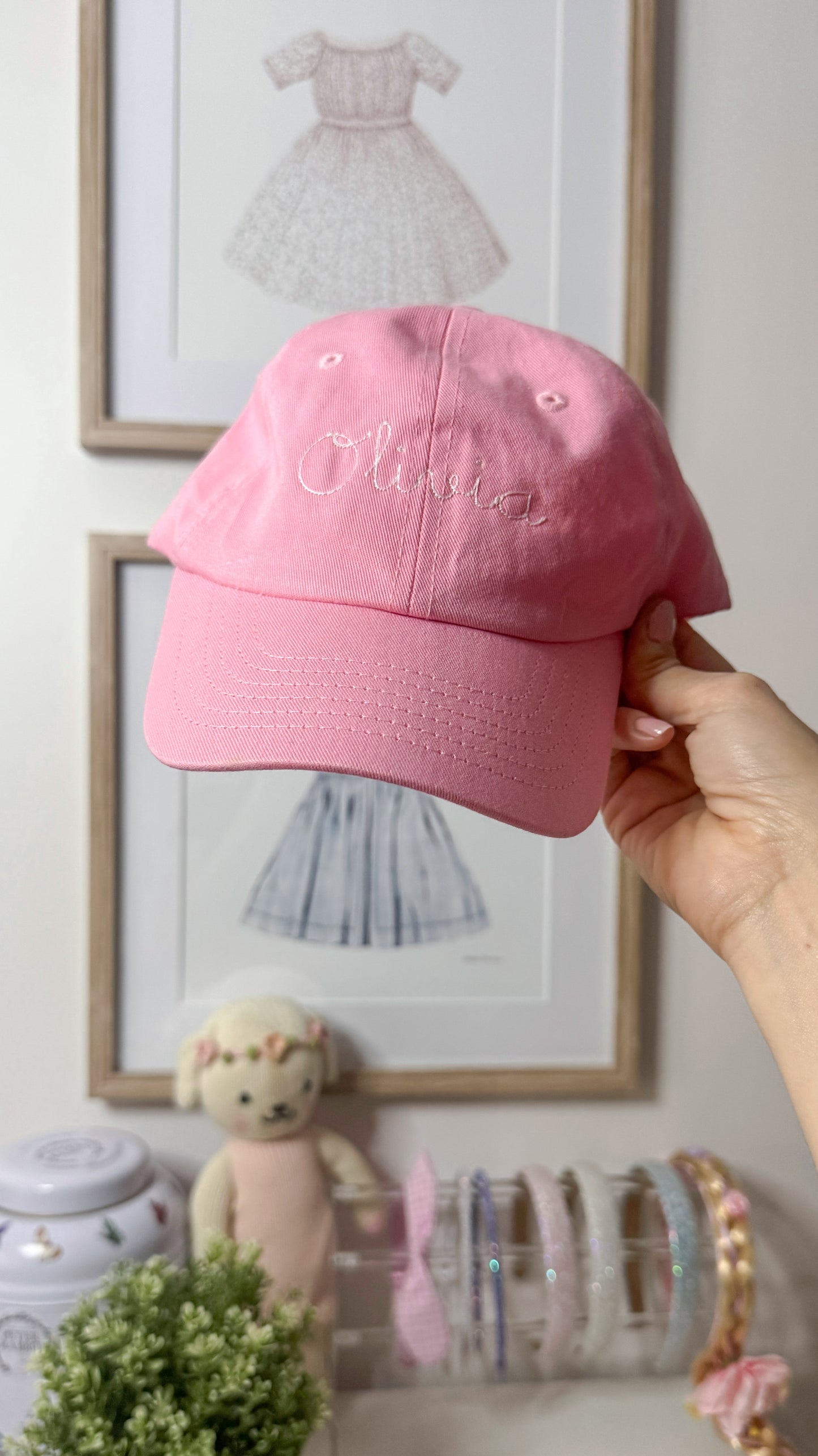 Casquettes brodées en coton bio pour enfants