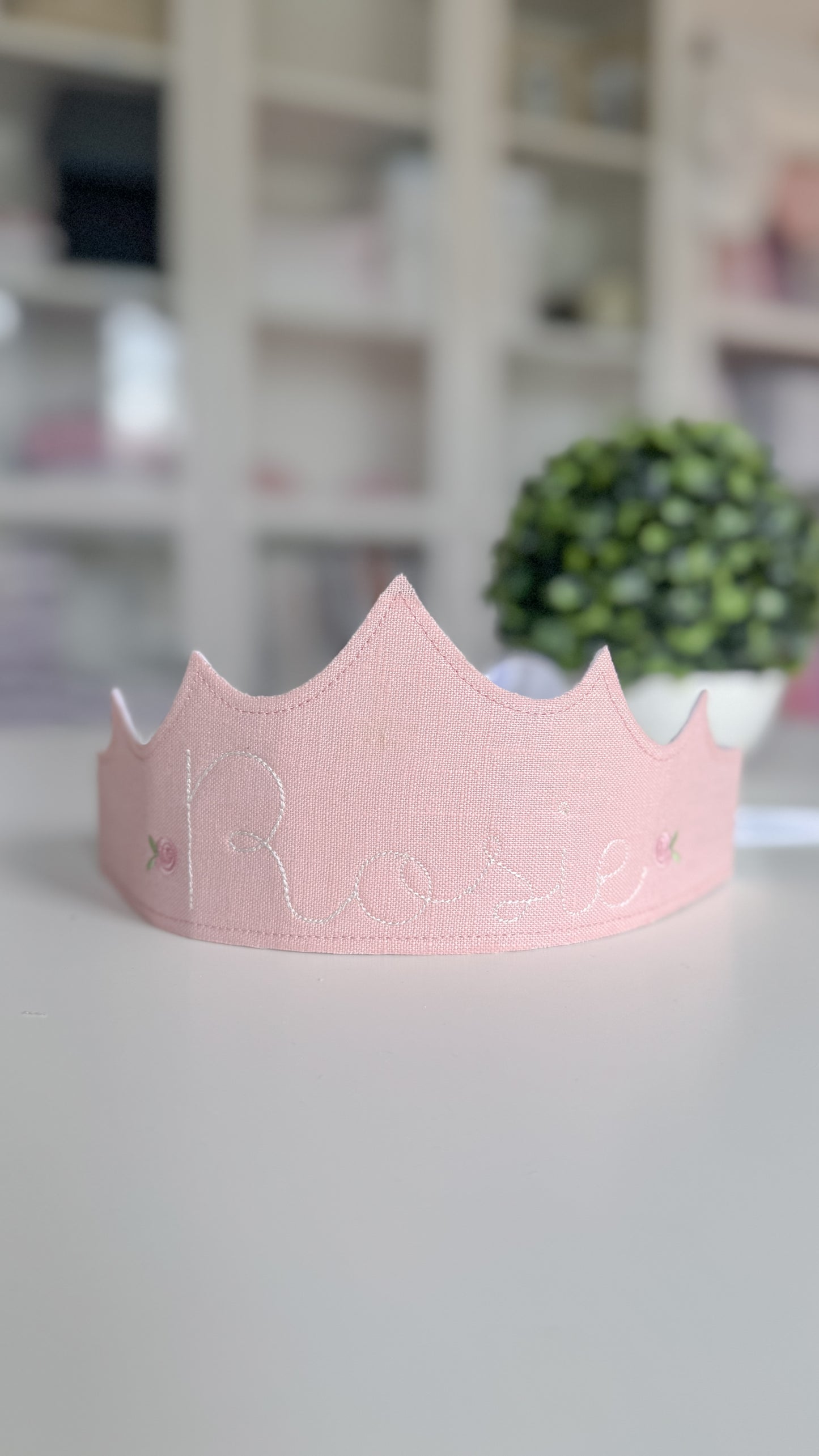 Couronne d'anniversaire brodée