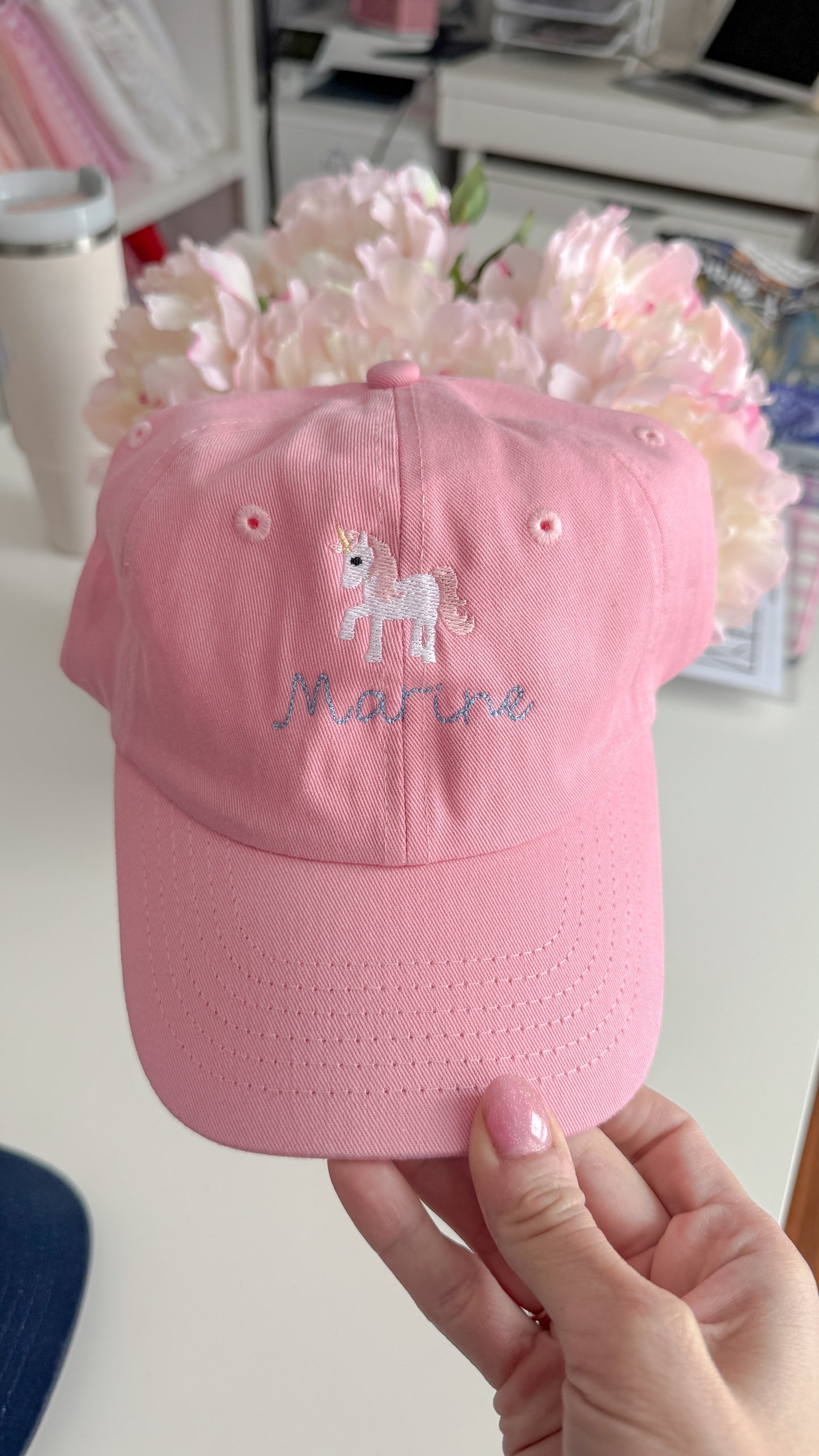 Casquettes brodées en coton bio pour enfants