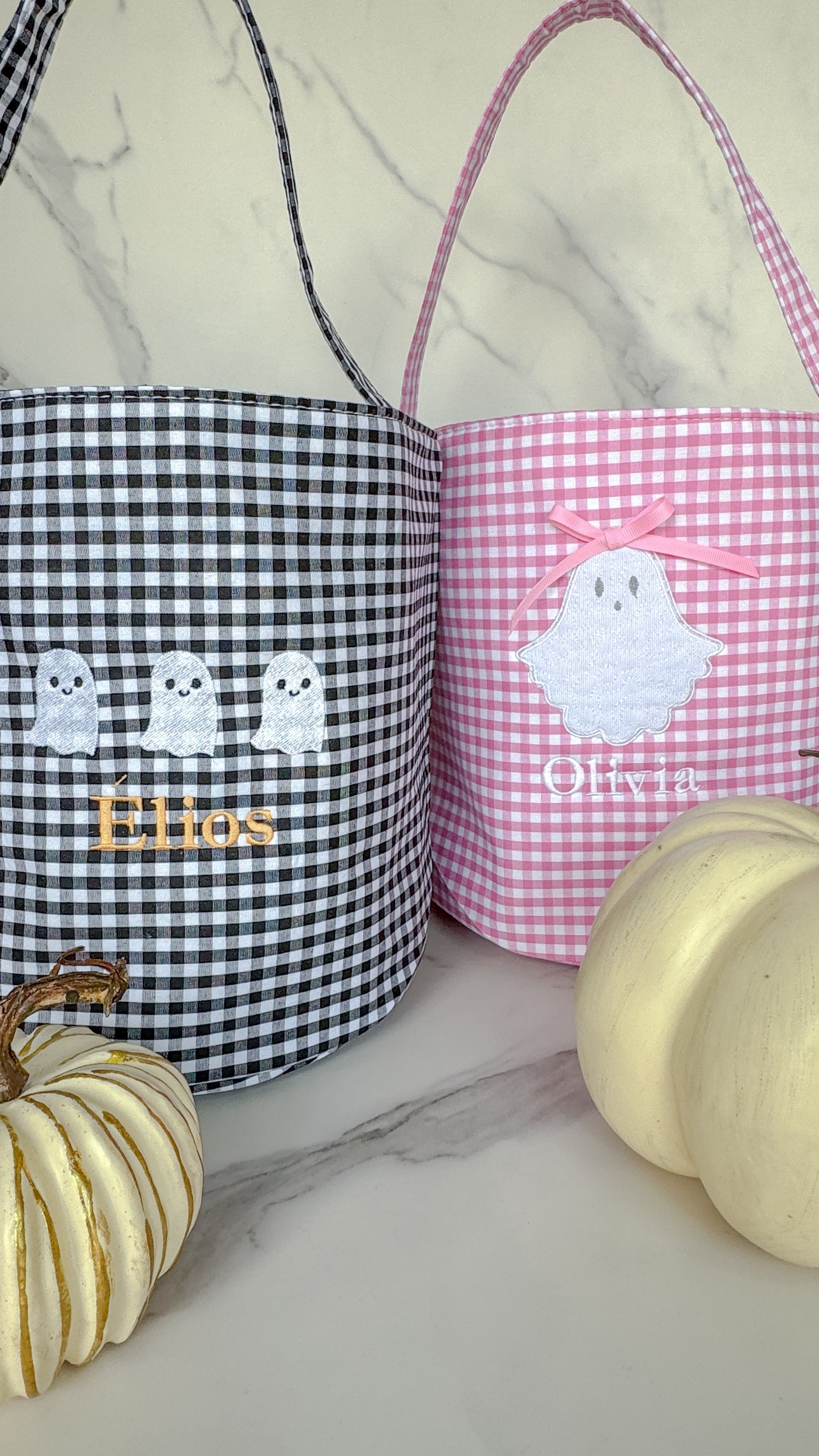 Gingham Halloween Bucket Bag