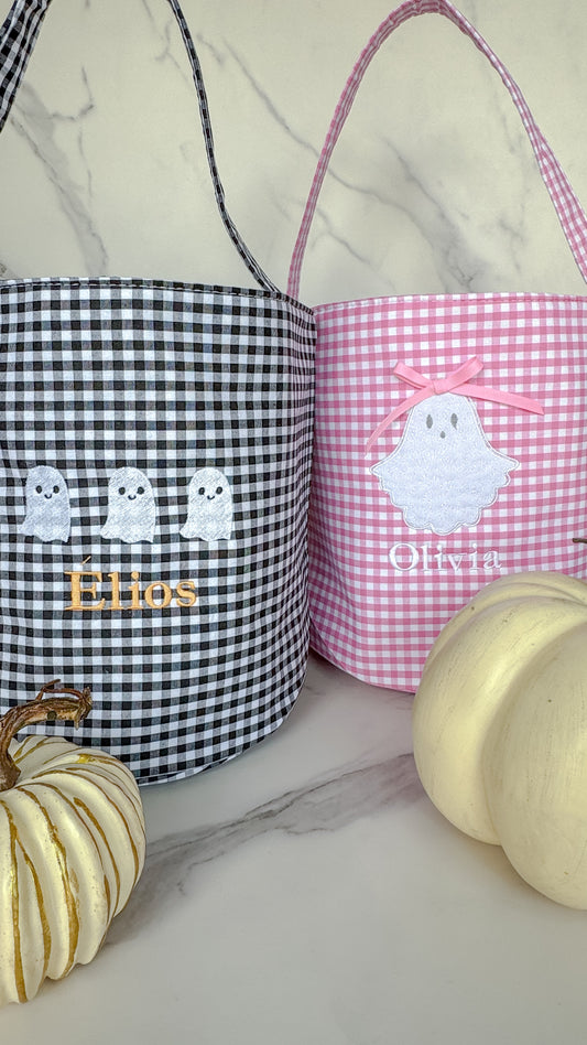 Gingham Halloween Bucket Bag